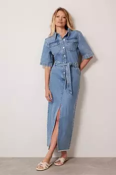 Джинсовое платье миди Mint Velvet, синий