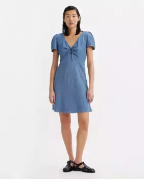 Джинсовое платье мини с короткими рукавами Levi's, синий