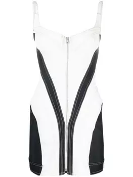 Джинсовое платье мини с корсетом Mugler, белый