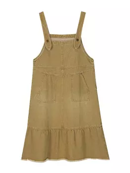 Джинсовое платье Mslan с вышивкой в стиле ретро, коричневая