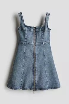 Джинсовое платье на молнии H&M, синий