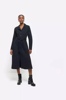 Джинсовое платье на пуговицах River Island, черный