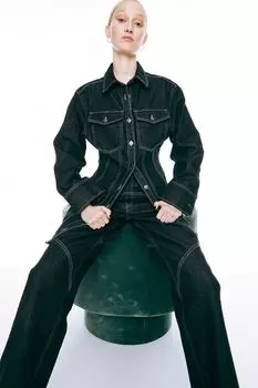 Джинсовое платье облегающего кроя H&amp;M, черный