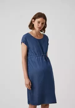 Джинсовое платье OLMPEMA MAY DRESS ONLY MATERNITY, темно-синий деним