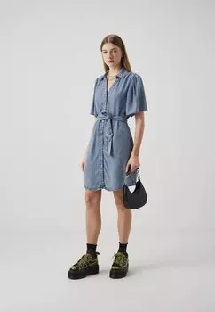 Джинсовое платье Onlhelena Belted Dress ONLY, светло-голубой деним