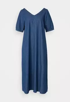 Джинсовое платье PCAMAG V NECK DRESS Pieces, синий деним