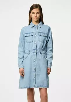 Джинсовое платье PCTASHA Pieces, цвет Light Blue Denim
