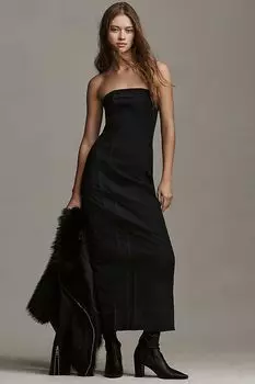 Джинсовое платье Pilcro без бретелек, rinse dark wash