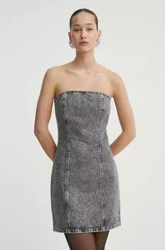 Джинсовое платье Rotate, серый