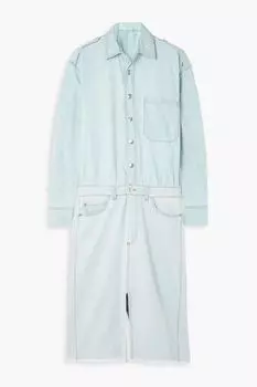 Джинсовое платье-рубашка с потертостями STELLA MCCARTNEY, синий