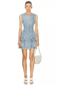 Джинсовое платье с детальной фурнитурой Stella Mccartney, цвет Vintage Blue