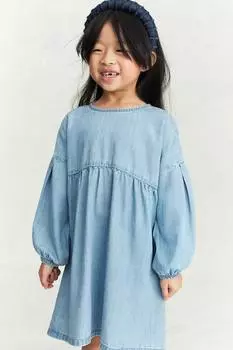 Джинсовое платье с длинными рукавами H&M, голубой
