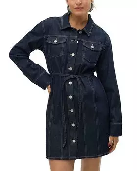 Джинсовое платье с длинными рукавами Vero Moda, синий