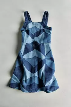Джинсовое платье с геометрическим принтом - sea ny ZARA, синий
