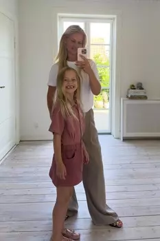 Джинсовое платье с карманами ZARA, средне-розовый