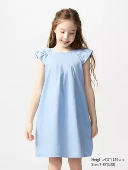 Джинсовое платье с коротким рукавом Uniqlo, цвет 62 синий