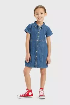 Джинсовое платье с короткими рукавами и застежкой на пуговицы Levi'S, синий