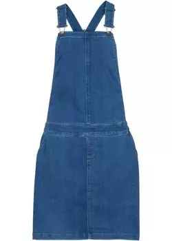 Джинсовое платье с нагрудником очень мягкое John Baner Jeanswear, синий