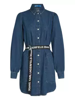 Джинсовое платье с объемными рукавами Karl Lagerfeld Jeans, синий