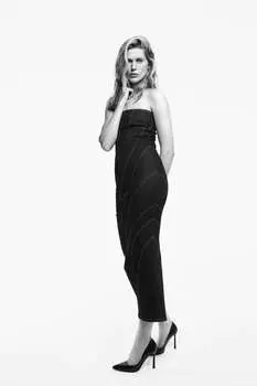 Джинсовое платье с отшивкой ZARA, синий