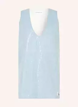 Джинсовое платье с пайетками Calvin Klein Jeans, синий