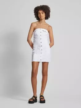 Джинсовое платье с планкой на пуговицах, простой дизайн Tommy Jeans, светло-голубой