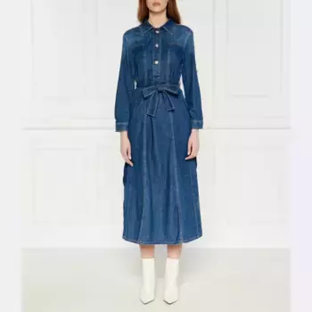Джинсовое платье с приталенным поясом Marella, синий