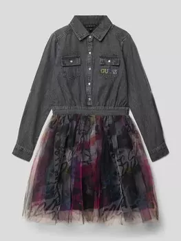 Джинсовое платье с тюлевой юбкой Guess, черный