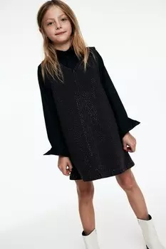 Джинсовое платье с украшениями H&M, черный