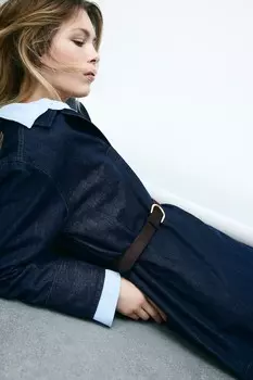 Джинсовое платье с воротником H&M, синий