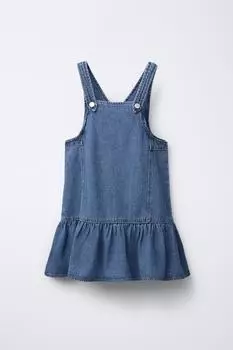 Джинсовое платье-сарафан ZARA, синий