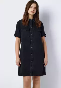 Джинсовое платье "шумный май" "NMNEW SIGNE S/S DENIM DRESS WG001BL NOOS" Noisy May, черный