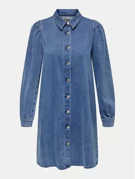 Джинсовое платье стандартного кроя Only, синий