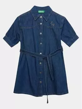 Джинсовое платье стандартного кроя United Colors Of Benetton, синий