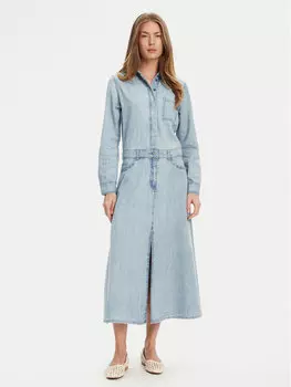 Джинсовое платье стандартный крой 4RZKDV0B5 United Colors Of Benetton, синий