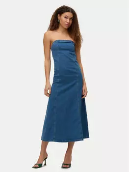 Джинсовое платье стандартный крой Ailey 10328202 Vero Moda, синий