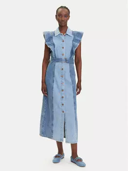 Джинсовое платье стандартный крой Cawi 26037659 Yas, синий