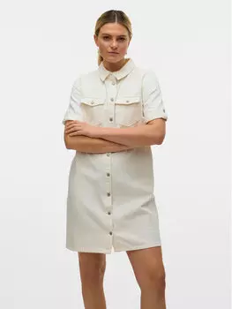 Джинсовое платье стандартный крой Jennie 10309665 Vero Moda, белый