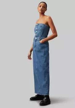 Джинсовое платье STRAPLESS Calvin Klein, светло-голубой деним