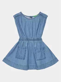 Джинсовое платье свободного кроя United Colors Of Benetton, синий