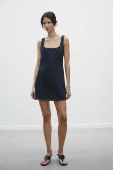 Джинсовое платье trf ZARA, цвет Dark indigo
