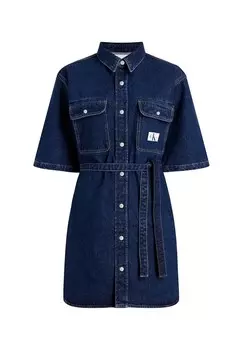 Джинсовое платье UTILITY BELTED Calvin Klein, темно-синий деним