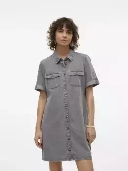 Джинсовое платье Vero Moda "VMJENNIE SS SHORT DENIM DRESS NOOS", серый