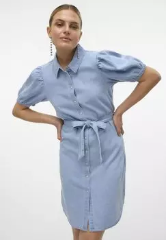 Джинсовое платье Vmabigail Dress Vero Moda, светло-голубое