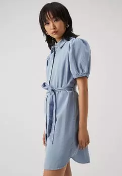 Джинсовое платье Vmabigail Short Dress Vero Moda, светло-голубой деним