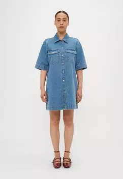 Джинсовое платье VMFENJA 2/4 SHORT DRESS Vero Moda Petite, цвет Medium Blue Denim