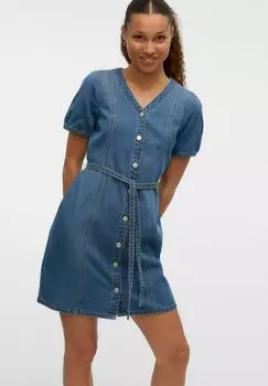 Джинсовое платье VMJANET KURZES Vero Moda, цвет Medium Blue Denim