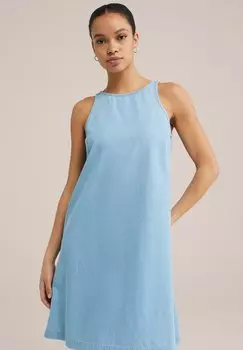 Джинсовое платье WE Fashion, светло-голубой