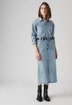Джинсовое платье WESTERN MIDI DRESS Levi's, светло-голубой деним