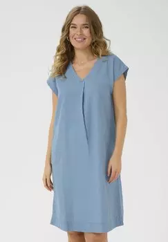 Джинсовое платье WITH V-NECK Kaffe, цвет Medium Blue Chambray